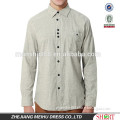new men's linen cotton long sleeve dress shirt with one pocket